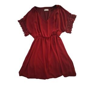 Ladies Sz small Alter'd State Maroon lace sleeve short dress